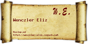 Wenczler Eliz névjegykártya